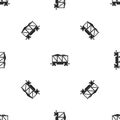 Railway wagon pattern seamless black Royalty Free Stock Photo
