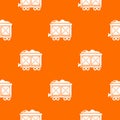 Railway wagon pattern vector orange