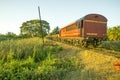 Railway wagons in the countryside of Sri Lanka. Royalty Free Stock Photo