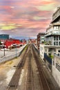 Railway at Waterfront Road, Vancouver. Royalty Free Stock Photo