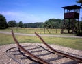 Railway at the Westerbork transit camp Royalty Free Stock Photo