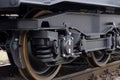 Railway wheels wagon .Freight cargo train. New 6-axled flat wagon ,Type: Sahmmn, Model WW 604 A, Transvagon AD