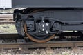 Railway wheels wagon .Freight cargo train. New 6-axled flat wagon ,Type: Sahmmn, Model WW 604 A, Transvagon AD