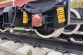 Railway wheels wagon Royalty Free Stock Photo