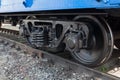 Railway wheelset close up Royalty Free Stock Photo