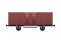 Railway wooden wagon, with cargo in form coal, products, minerals.