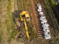 Railway works during railroad modernisation in Poland.