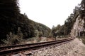 Railways in the mountains Royalty Free Stock Photo