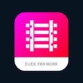 Railways, Station, Train, Transportation Mobile App Button. Android and IOS Glyph Version