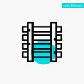 Railways, Station, Train, Transportation turquoise highlight circle point Vector icon
