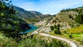 Railways and the Trans Canada Highway follow the Thompson River Royalty Free Stock Photo