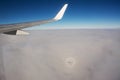 Raimbow on the clouds from airplane