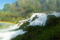 Raimbow over Marmore`s waterfalls in Umbria Royalty Free Stock Photo