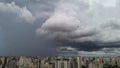 The rain arriving in Sao Paulo, Brazil