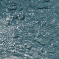 Rain. Beautiful abstract background with bad weather. Rain drops falling into the water. Royalty Free Stock Photo