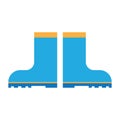 Rain boots flat icon.