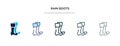Rain boots icon in different style vector illustration. two colored and black rain boots vector icons designed in filled, outline Royalty Free Stock Photo