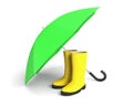 Rain boots umbrella gumboots protection accessory Royalty Free Stock Photo