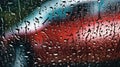 Rain on car front window. Generative Ai Royalty Free Stock Photo