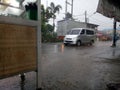 rain in the city of medan Indonesia