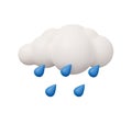 rain cloud 3d weather. isolated minimal 3d render illustration in cartoon trendy style