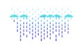 Rain Cloud with Falling Droplets Pattern, vector design Generative AI Royalty Free Stock Photo