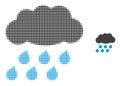 Rain Cloud Halftone Dot Icon