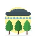 Rain, cloud, heavy rain, rainy season, trees