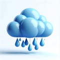 Rain cloud icon, high quality 3D meteorologic Royalty Free Stock Photo