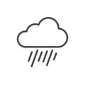 Rain cloud icon vector. Line raindrop symbol.