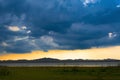 Rain cloud over the lake Royalty Free Stock Photo