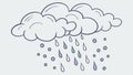 Rain cloud with raindrops, weather and precipitation illustration vector design Generative AI Royalty Free Stock Photo