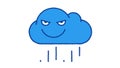 Rain cloud smiles evilly. Alpha channel