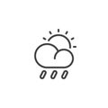 Rain cloud sun line icon Royalty Free Stock Photo