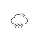 Rain and cloud thin line icon. Isolated weather vector illustration Royalty Free Stock Photo