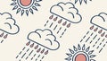 Rain Cloud Weather Pattern Vector Art, vector design Generative AI Royalty Free Stock Photo