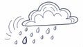 Rain cloud, weather and precipitation illustration design. vector design Generative AI Royalty Free Stock Photo