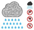 Rain Cloud Web Vector Mesh Illustration Royalty Free Stock Photo