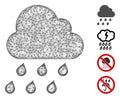 Rain Cloud Web Vector Mesh Illustration Royalty Free Stock Photo