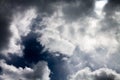 Rain clouds background. Clouds become dark gray like a big smoke before rainfall. Royalty Free Stock Photo