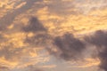 Rain clouds background.Clouds become dark gray like a big smoke before rainfall.Thunderstorm is a storm with lightning and thunder Royalty Free Stock Photo