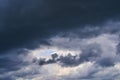 Rain clouds in the cloudy sky covered the sun Royalty Free Stock Photo