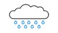Rain Clouds Droplets Weather Icon Flat Vector Art, vector design Generative AI Royalty Free Stock Photo