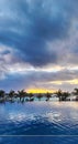 Rain clouds gathet at the beach Cancun hotel zone Mexico Royalty Free Stock Photo