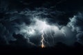 Rain clouds lightening neon. Generate Ai Royalty Free Stock Photo