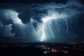 Rain clouds lightening sky. Generate Ai Royalty Free Stock Photo