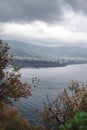 Rain clouds over beautiful Sorrento Bay in Italy