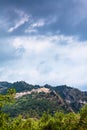 Rain clouds over Castiglione di Sicilia town