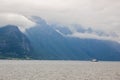 Clouds over the fjord Royalty Free Stock Photo