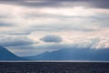 Clouds over the fjord Royalty Free Stock Photo